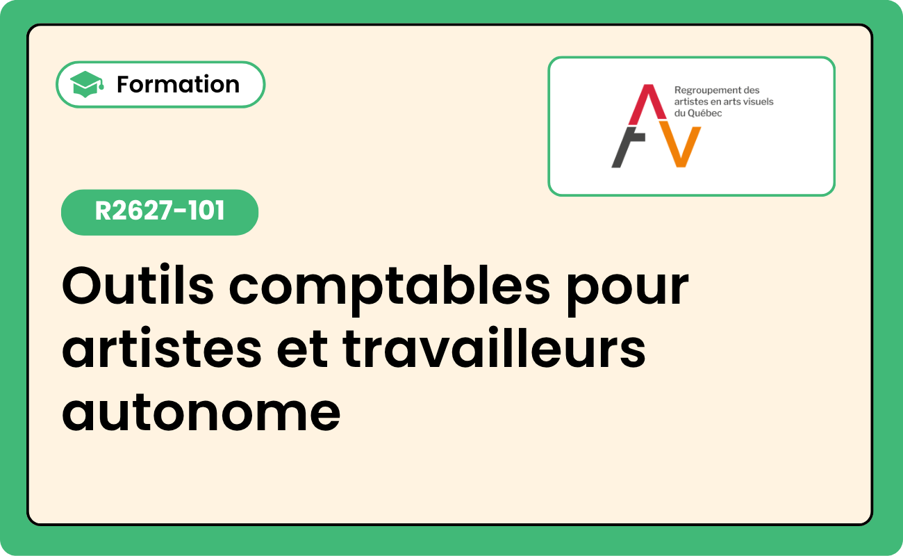 R2627_101 : Outils comptables pour artistes et travailleurs autonomes