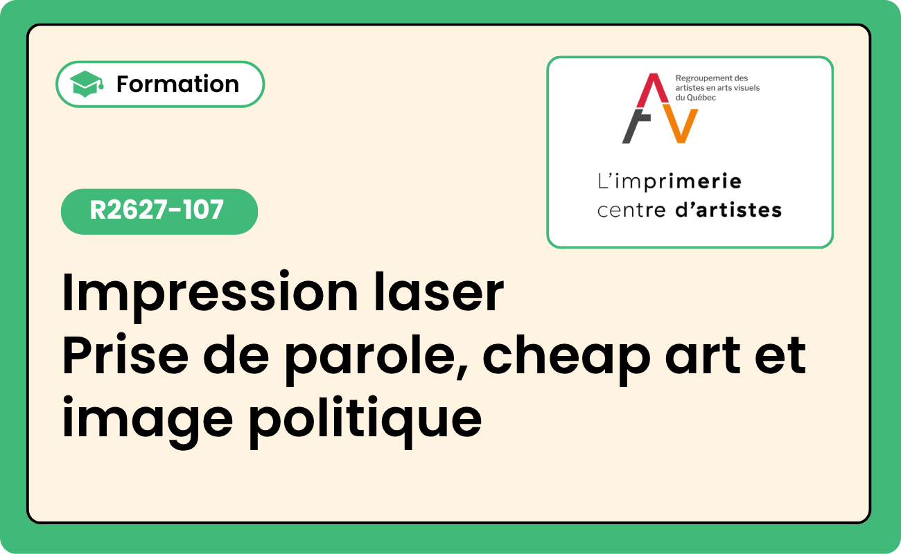 R2627-107 Impression laser - Prise de parole, cheap art et image politique (Partenaire L'imprimerie centre d'artistes )