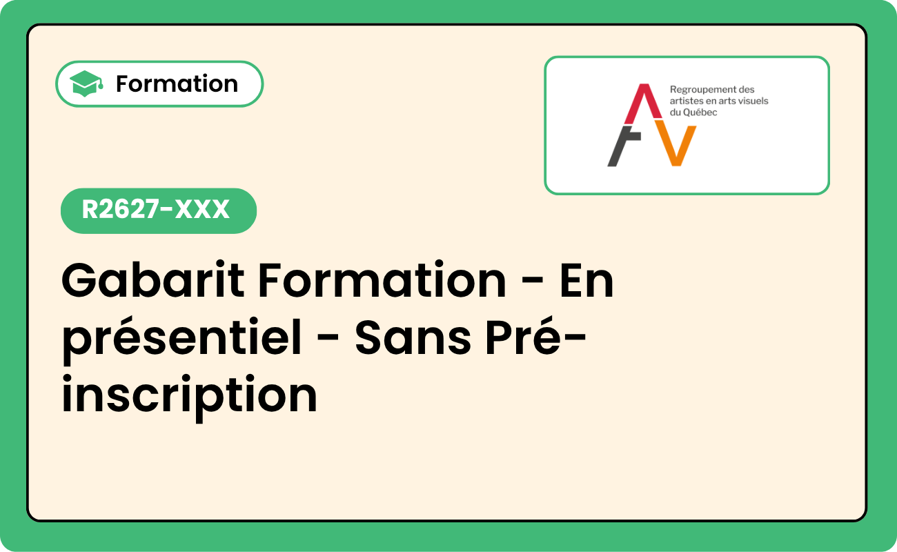 COPIE - R2627_XXX : Gabarit Formation - Sans Pré-inscription