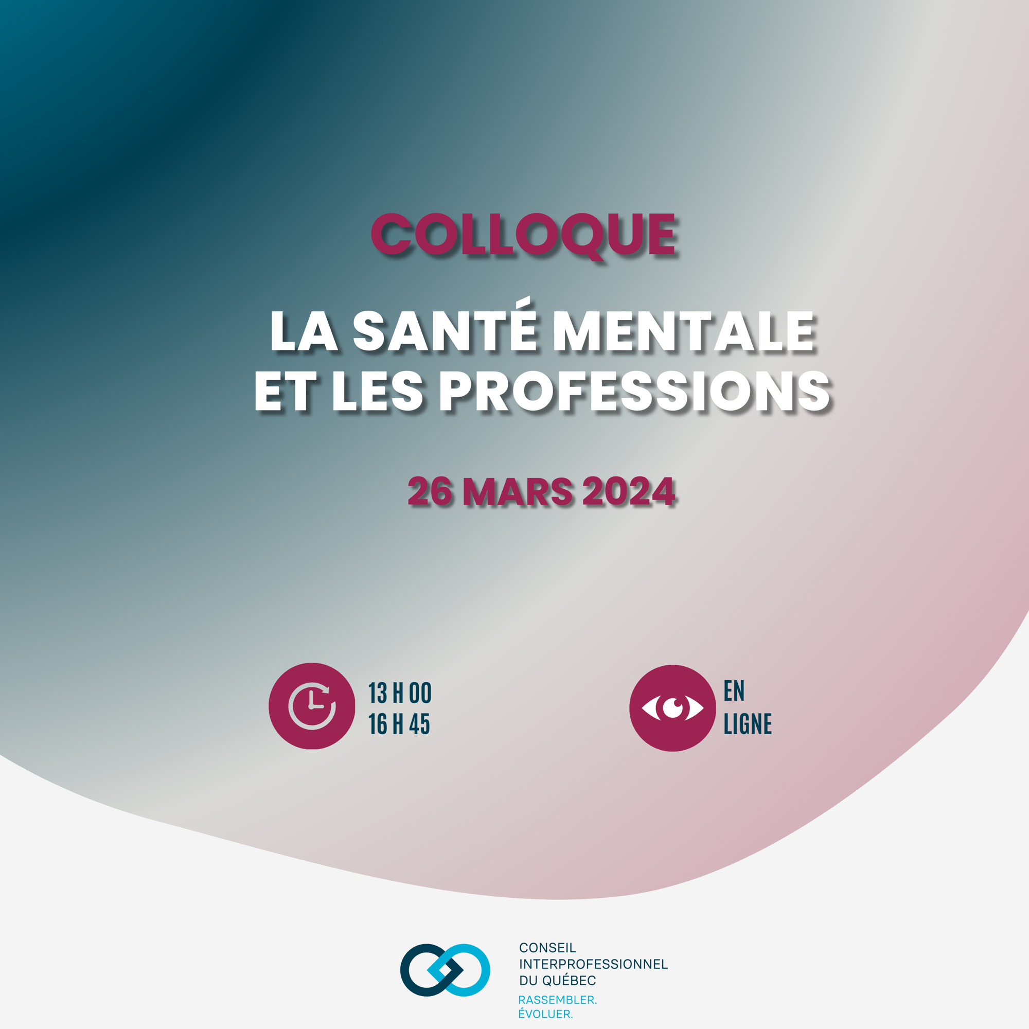 Colloque virtuel : La santé mentale et les professions