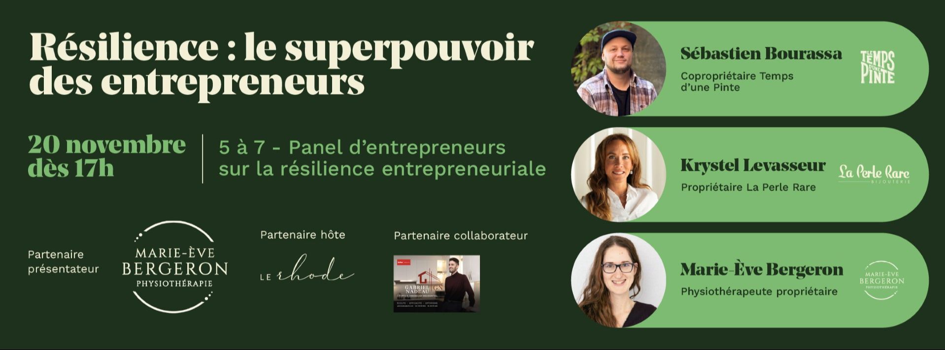5 à 7  Inspirant, Résilience: le superpouvoir des entrepreneurs ( Studio Rhode)