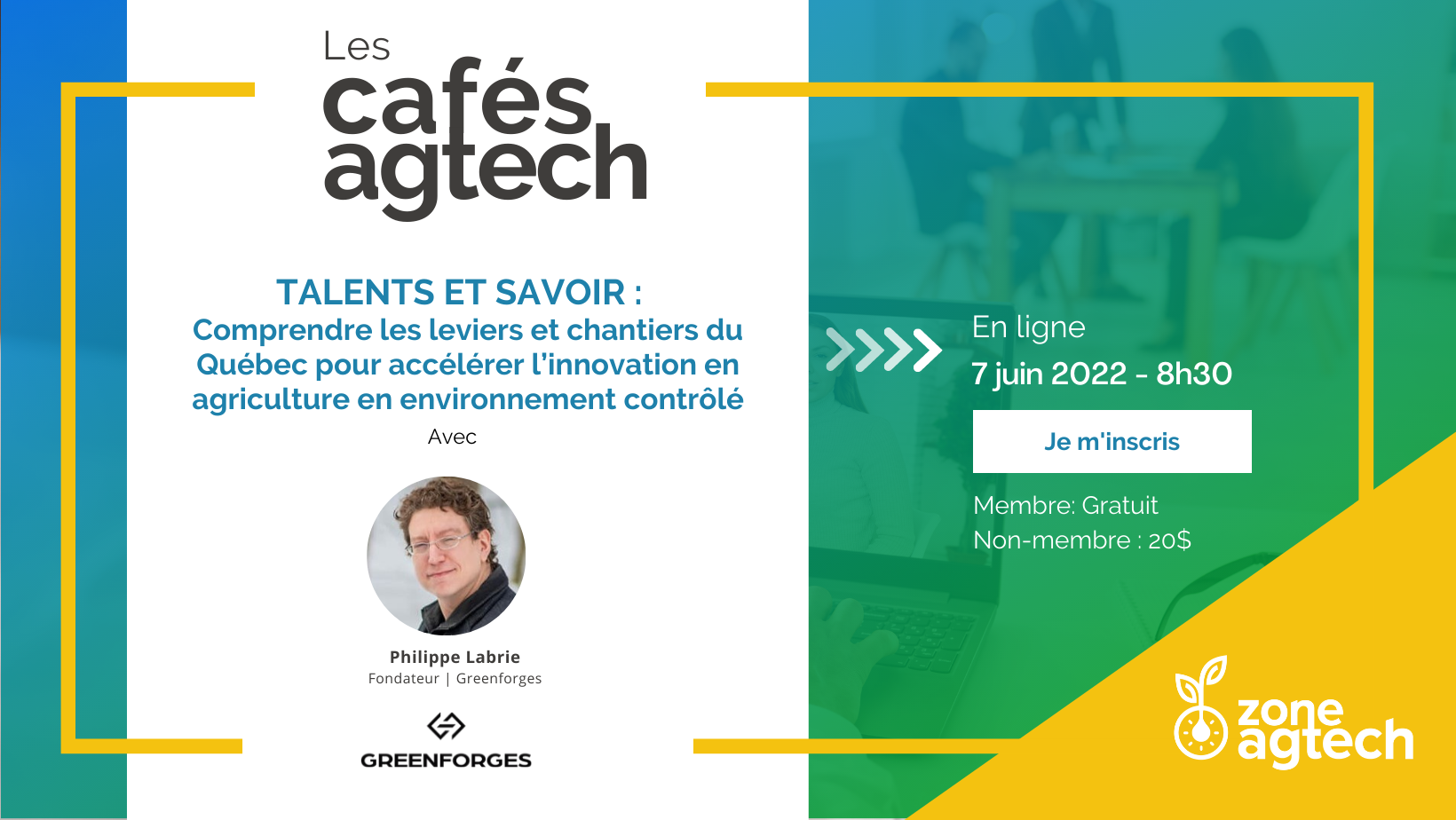 CAFÉ AGTECH | Talents et savoir : Comprendre les leviers et chantiers du Québec pour accélérer l’innovation en agriculture en environnement contrôlé