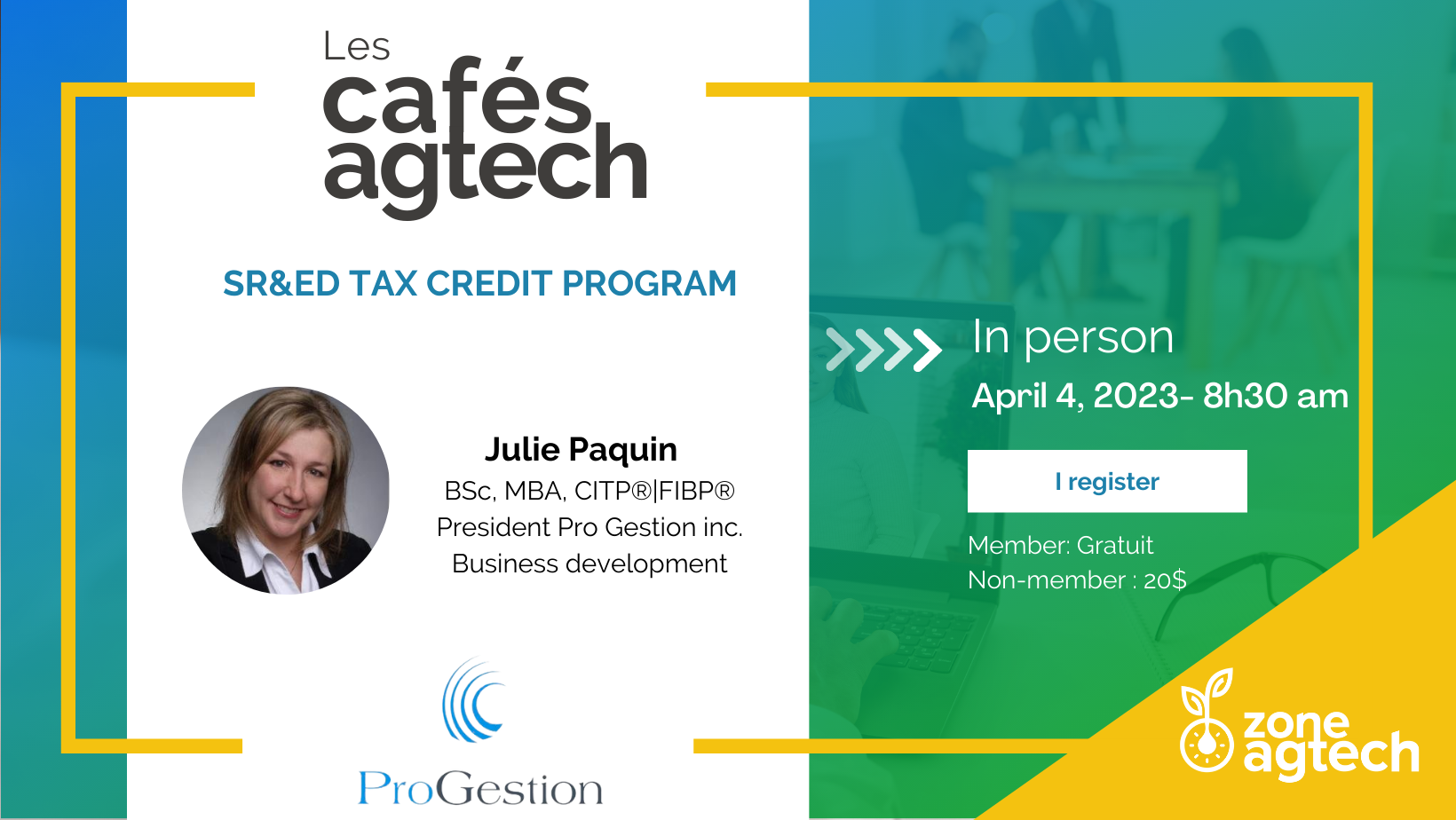 Café Agtech  - Expert meeting | Optimizing your Scientific Research and Experimental Development (SR&ED) tax credit claims