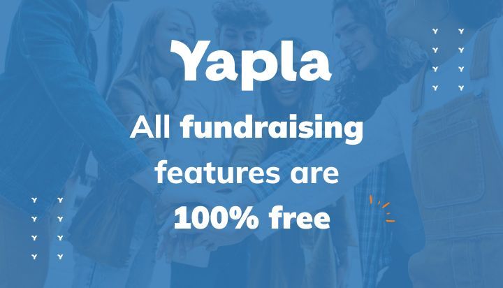 Non-profit donations: All fundraising features are 100% free on Yapla