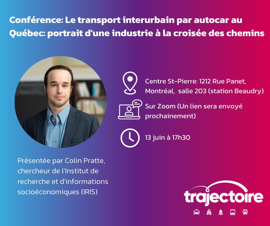 Conférence: Le transport interurbain par autocar au Québec: portrait d'une industrie à la croisée des chemins