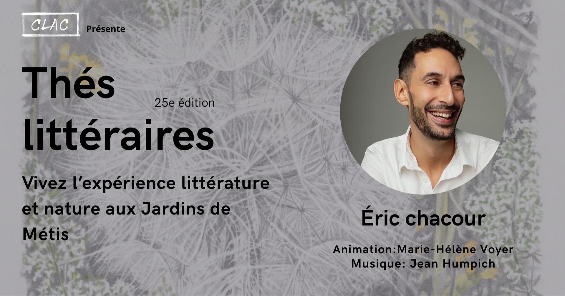 Thé littéraire avec Éric Chacour