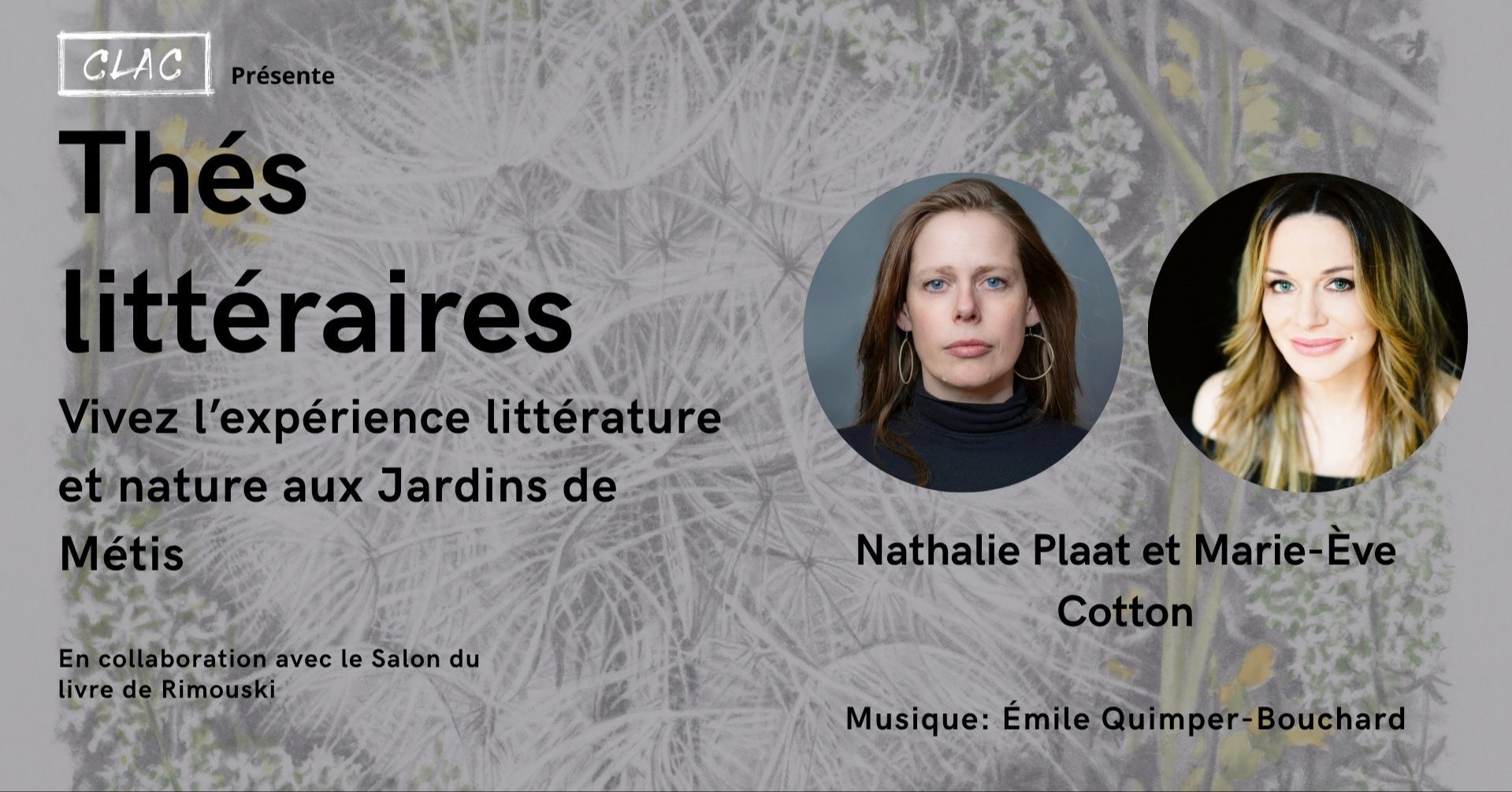 Thé littéraire avec Nathalie Plaat et Marie-Ève Cotton
