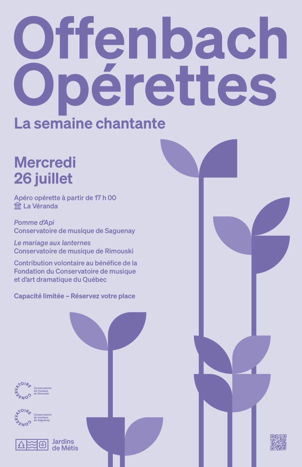 SEMAINE CHANTANTE | Apéro opérettes - Offenbach : Pomme d'Api, Conservatoire de musique de Saguenay, et Le mariage aux lanternes, Conservatoire de musique de Rimouski