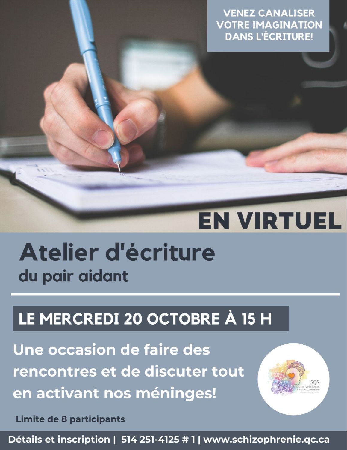 [PERSONNES ATTEINTES] Atelier virtuel d'écriture du pair aidant d'octobre