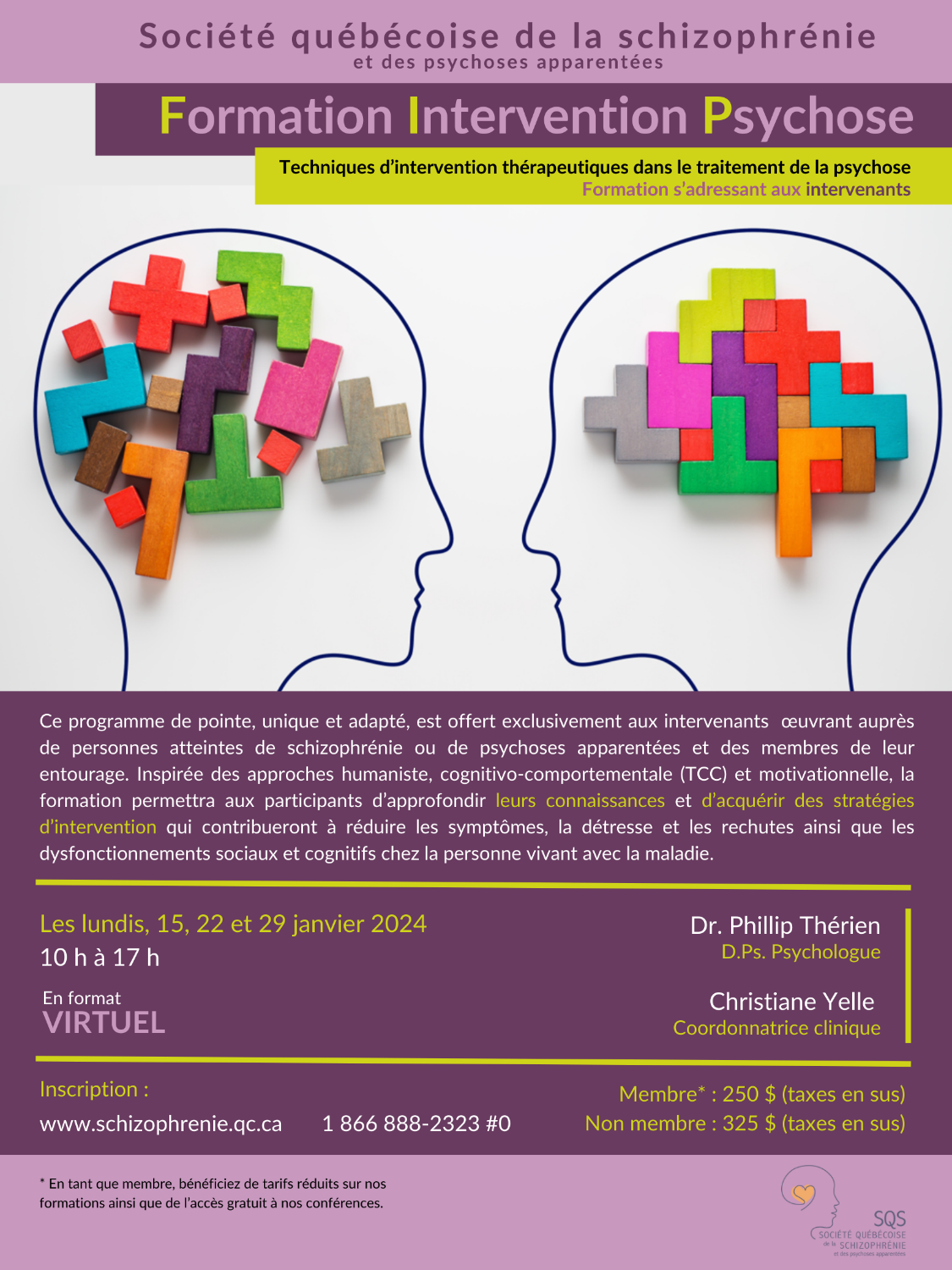 [INTERVENANTS] Formation VIRTUELLE Intervention Psychose  - Techniques d'intervention thérapeutiques dans le traitement de la psychose