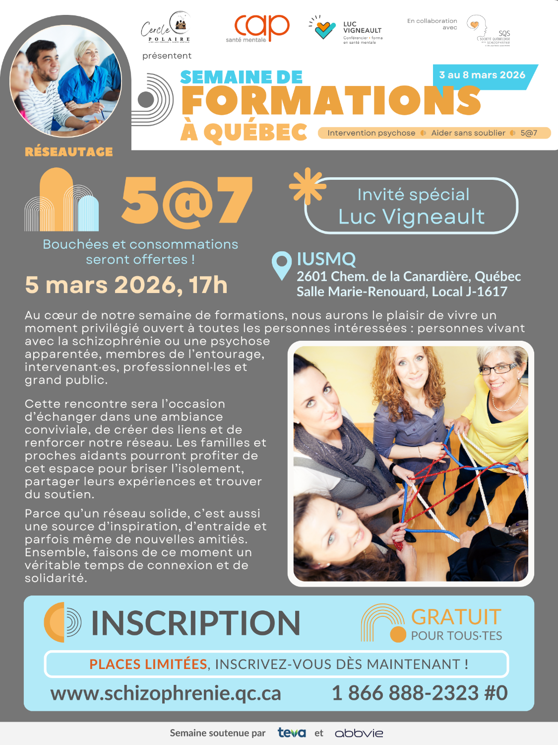 [SEMAINE DE FORMATIONS À QUÉBEC] 5 à 7 réseautage: gratuit et ouvert à tous·tes!