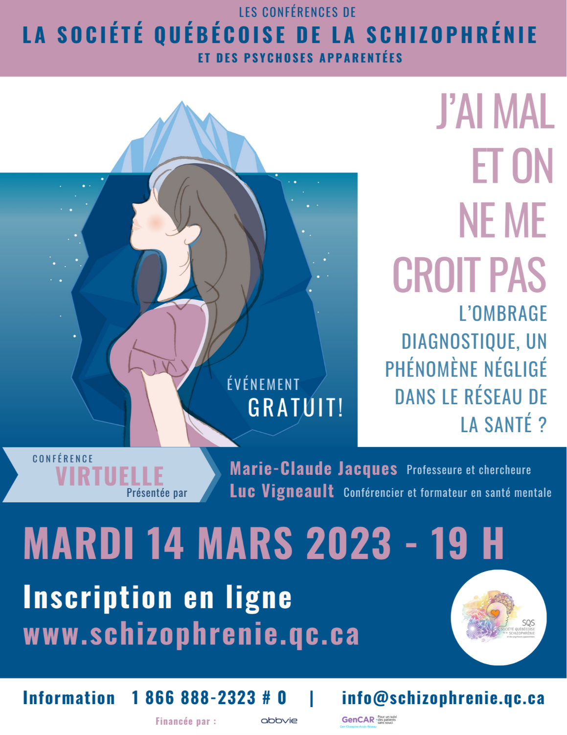 [GRAND PUBLIC] CONFÉRENCE VIRTUELLE SQS - J’ai mal et on ne me  croit pas - L’ombrage diagnostique, un phénomène négligé dans le réseau de la santé?