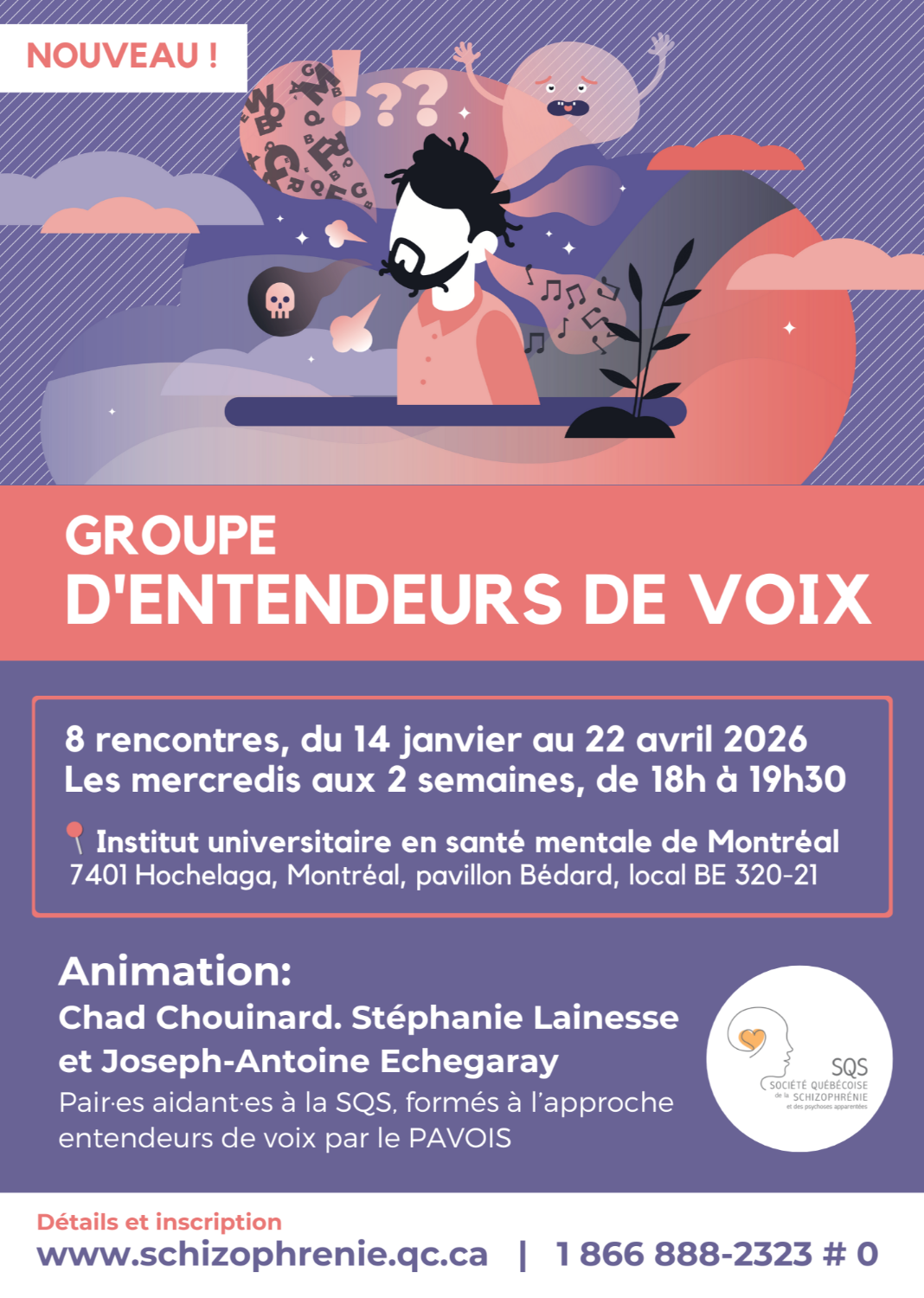 NOUVEAU!  – [PERSONNES ATTEINTES] GROUPE D'ENTENDEURS DE VOIX - HIVER 2026