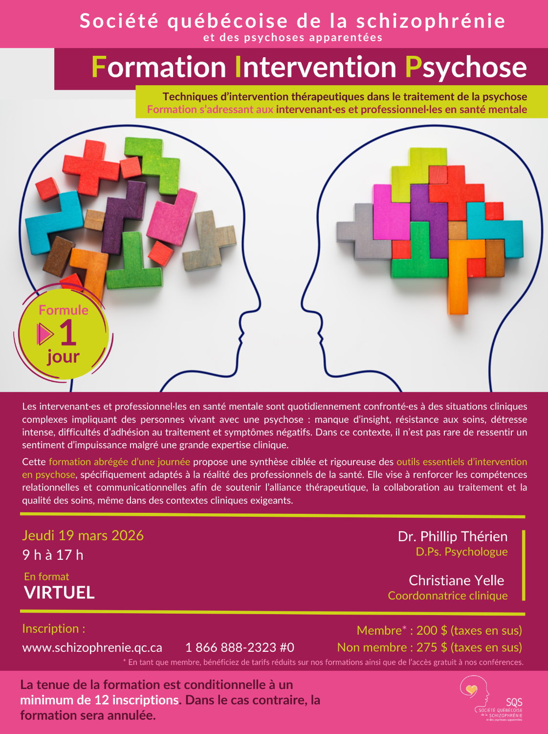 [INTERVENANTS-PROFESSIONNELS] Formation brève Intervention Psychose 1 jour