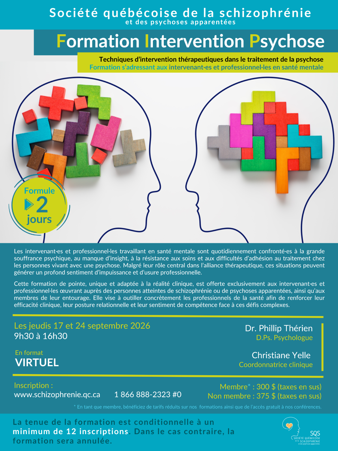 [INTERVENANTS-PROFESSIONNELS] Formation Intervention Psychose - 2 jours - virtuelle