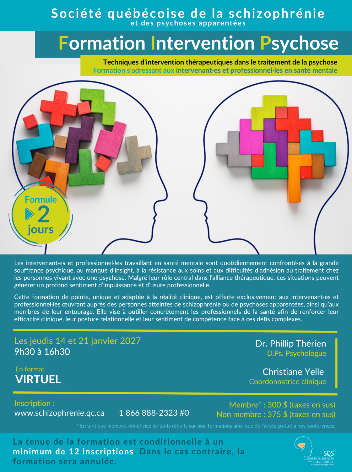 [INTERVENANTS-PROFESSIONNELS] Formation Intervention Psychose - 2 jours - virtuelle