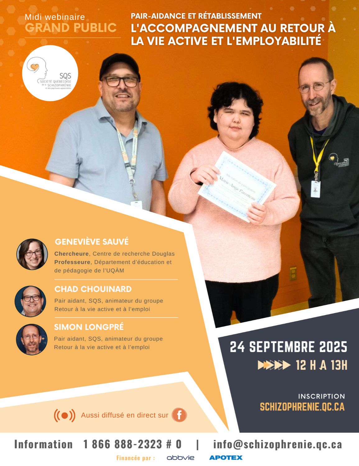 [GRAND PUBLIC] MIDI-WEBINAIRE - Pair-aidance et rétablissement: l'accompagnement au retour à la vie active ou à l'emploi