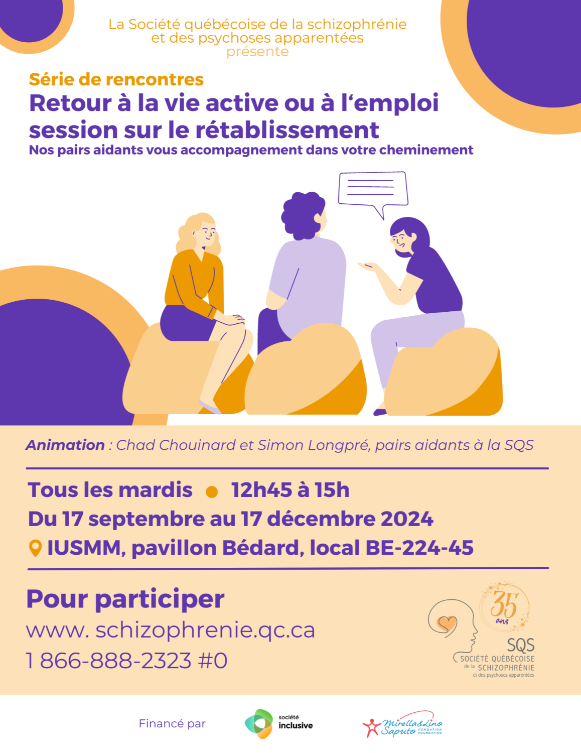 NOUVEAU! [PERSONNES ATTEINTES] Retour à la vie active ou à l‘emploi - session sur le rétablissement