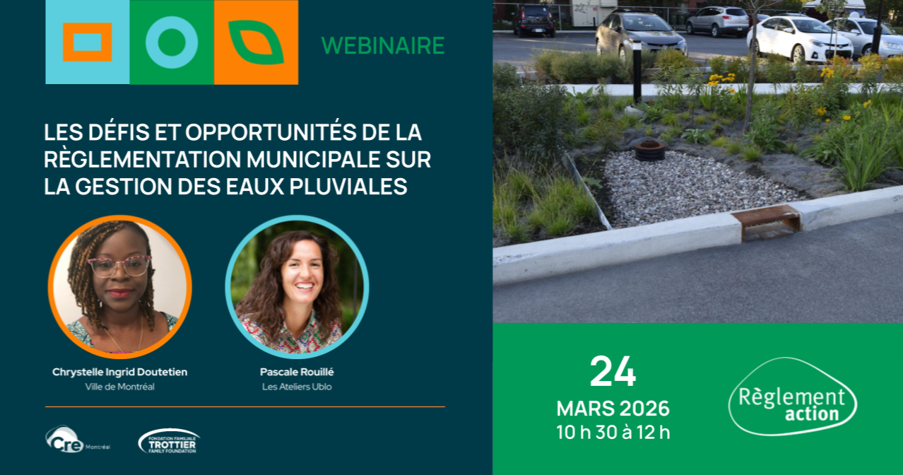 Webinaire | Les défis et opportunités de la règlementation municipale sur la gestion des eaux pluviales
