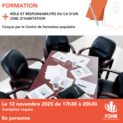 Rôle et responsabilités du CA d'un OSBL d'habitation