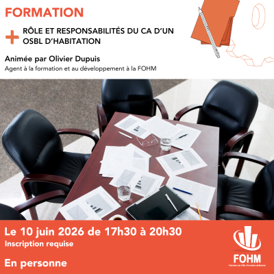 Rôle et responsabilités du CA d'un OSBL d'habitation