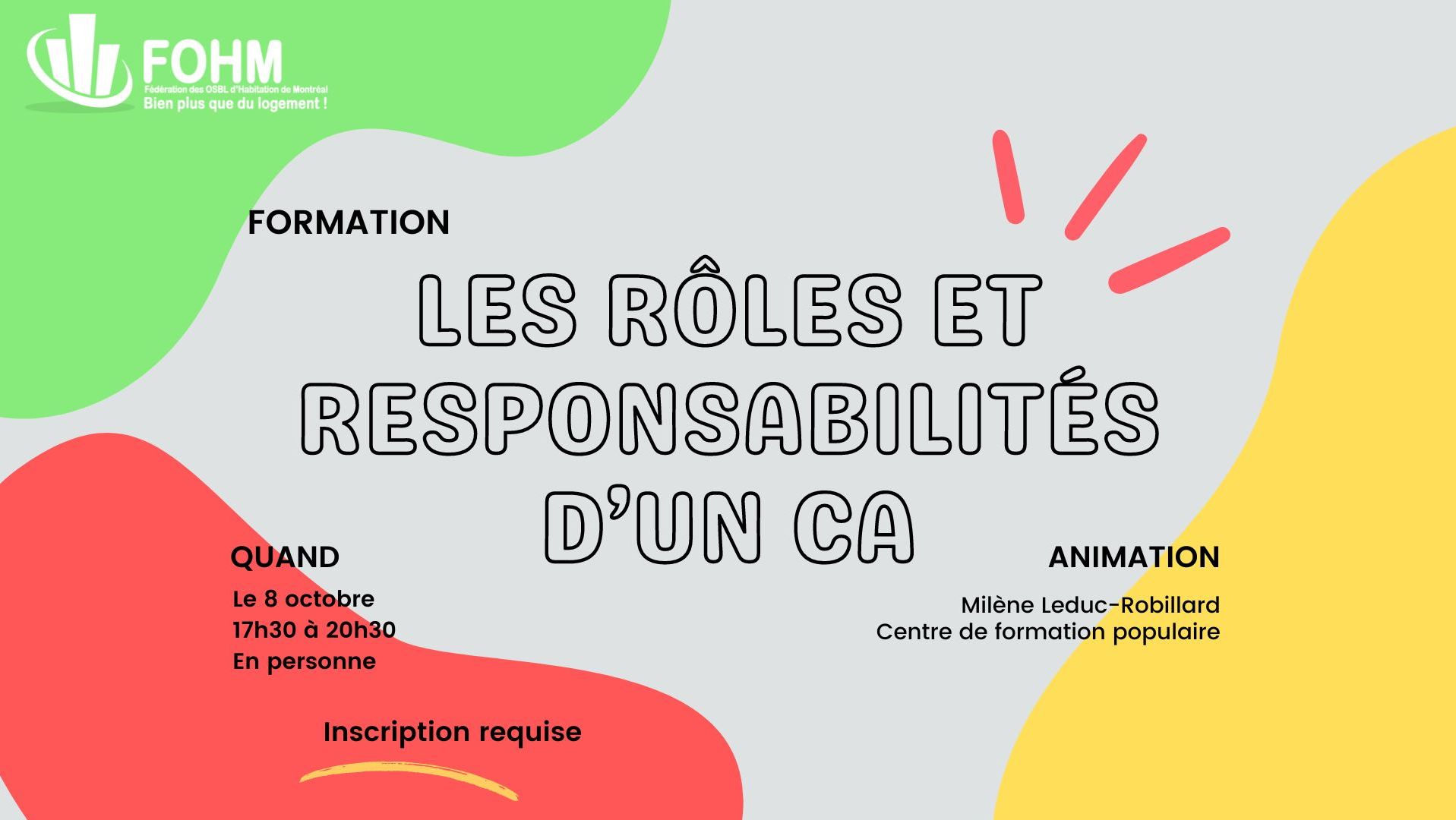 Rôles et responsabilités du CA d'un OSBL d'habitation