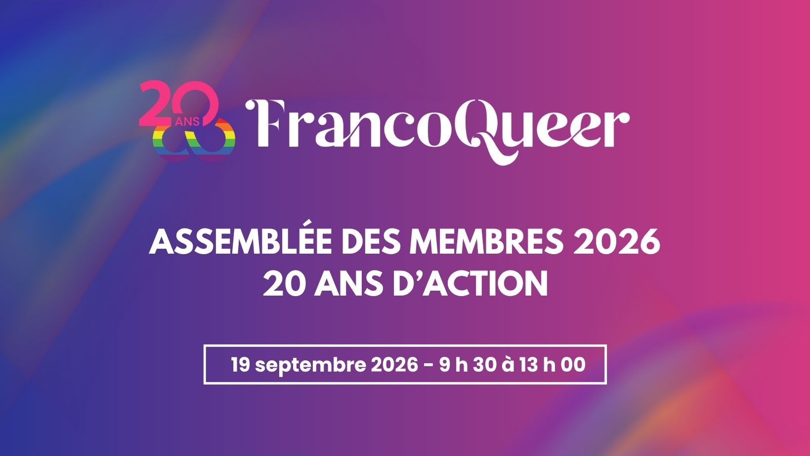 Assemblée des membres 2026 : 20 ans d'action