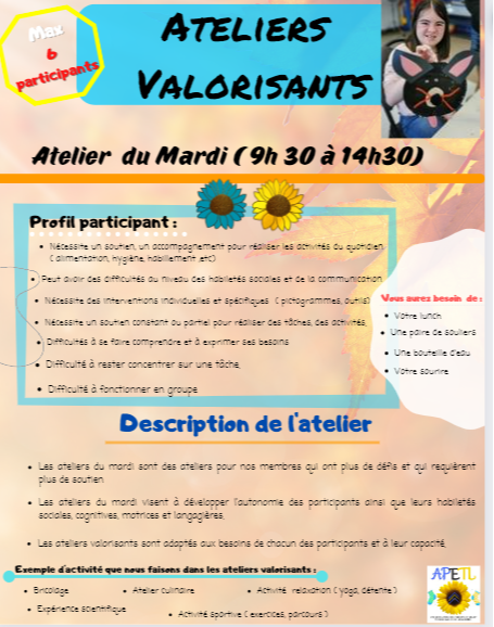 Atelier Valorisants MARDI (Session automne 2022)