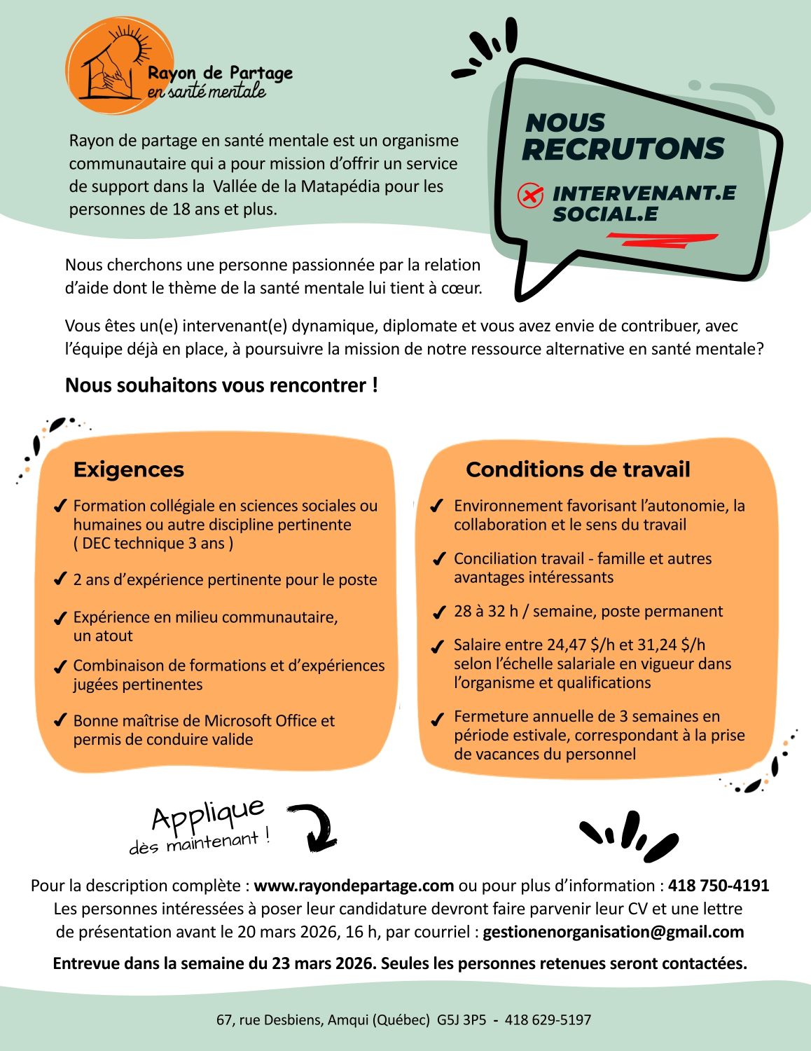 Offre d'emploi