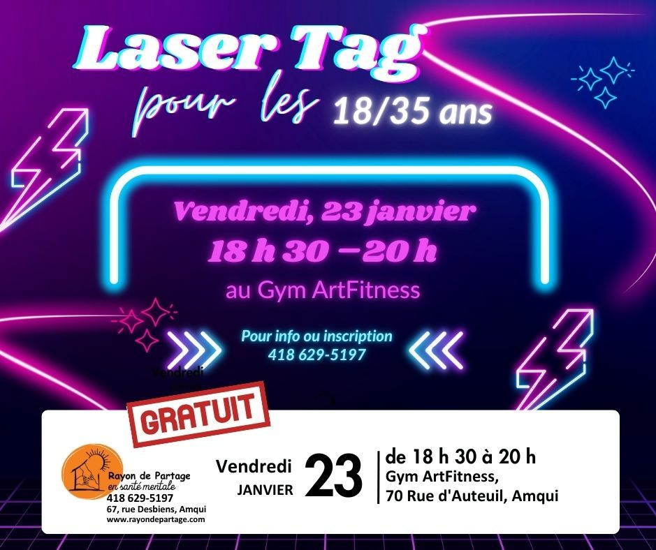 Soirée Laser Tag pour les 18/35 ans
