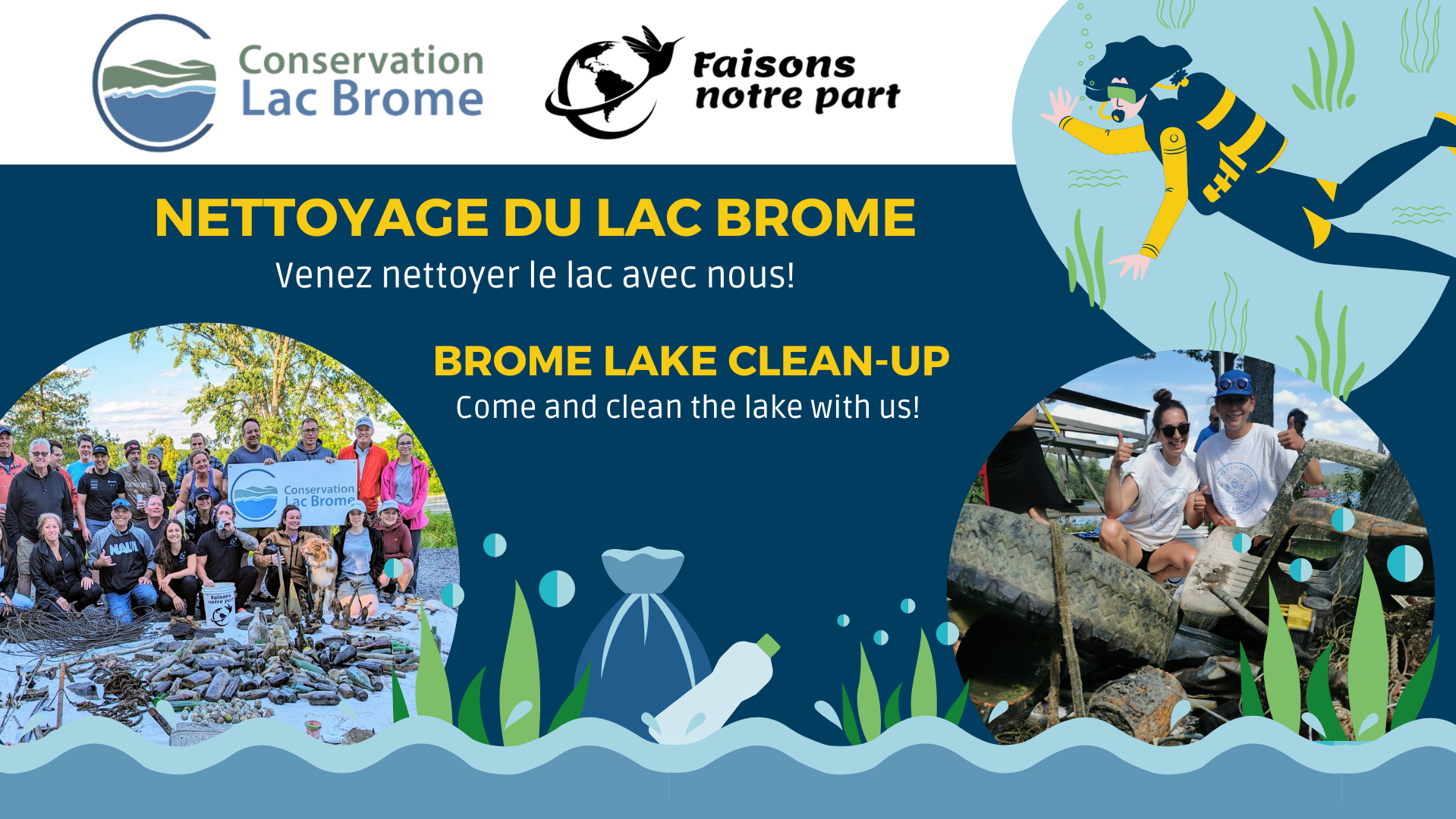 Nettoyage du lac Brome