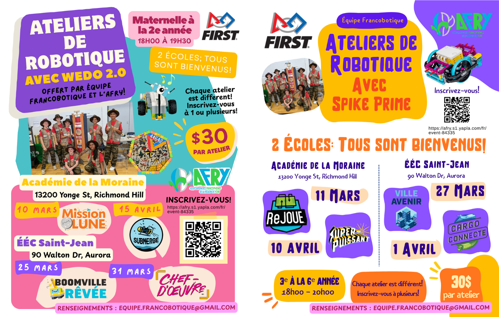 2026 - Ateliers initiation à la robotique avec l’équipe Francobotique, championne internationale !