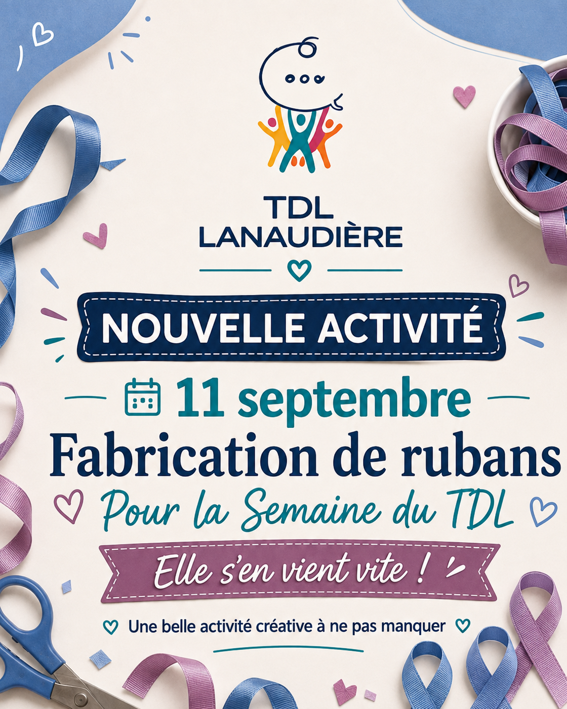 11 septembre fabrication de rubans pour semaine TDL