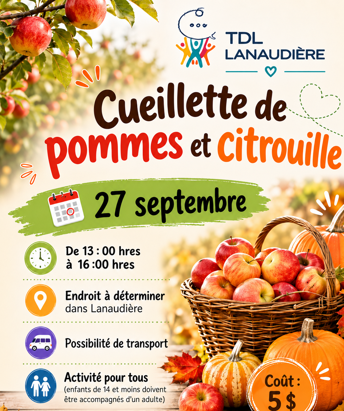 Cueillette de pommes (endroit à définir)