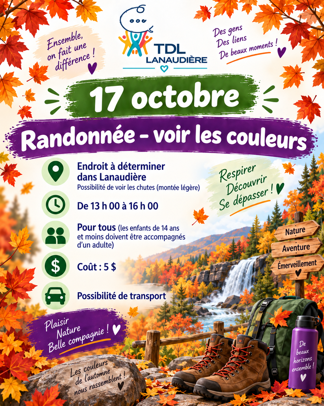 Randonné dans Lanaudière Voir les couleurs