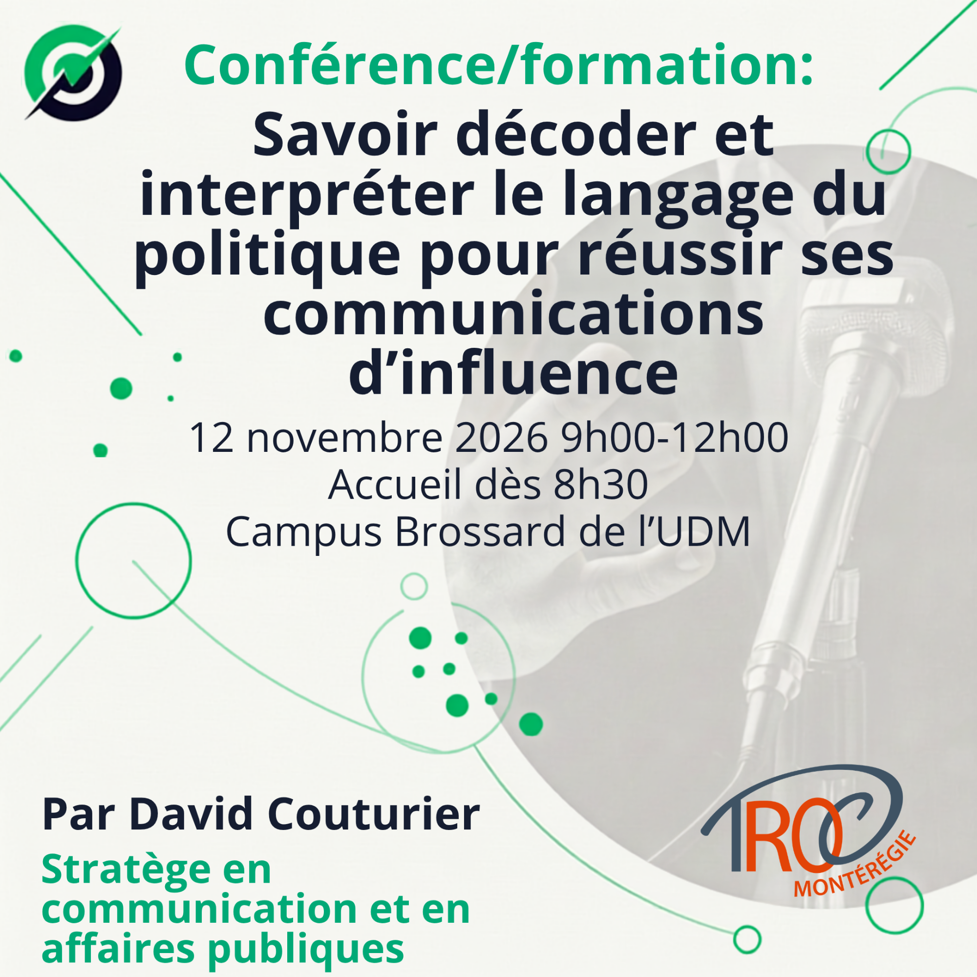 Conférence/formation :  Communications d'influence & Décodage du langage politique