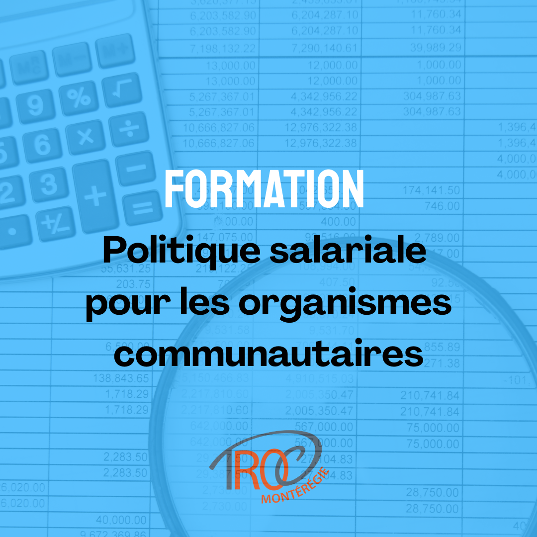 Formation Politique salariale pour les organismes communautaires