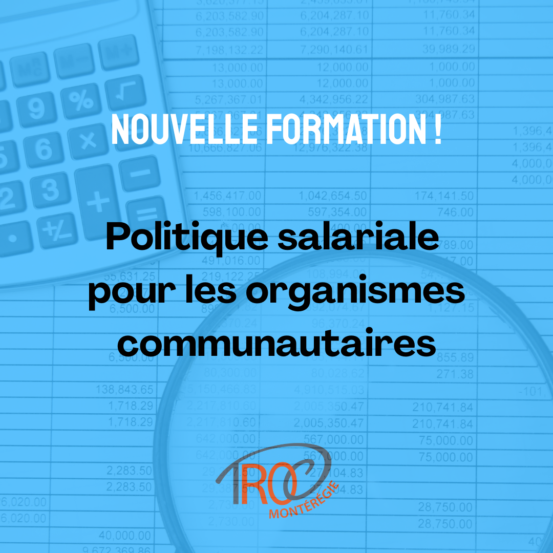 Formation Politique salariale pour les organismes communautaires
