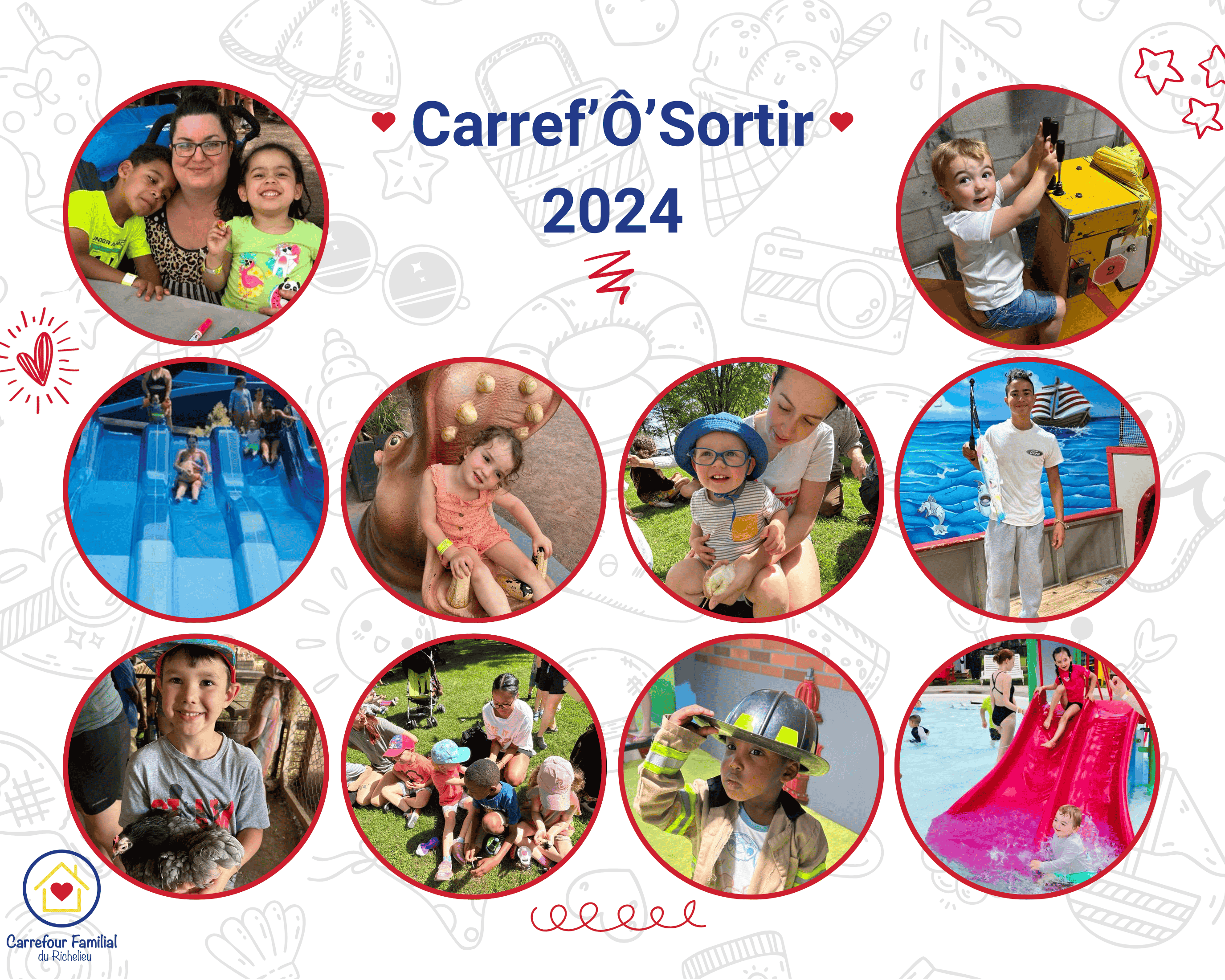 mosaïque des sorties familiales estivales de 2024