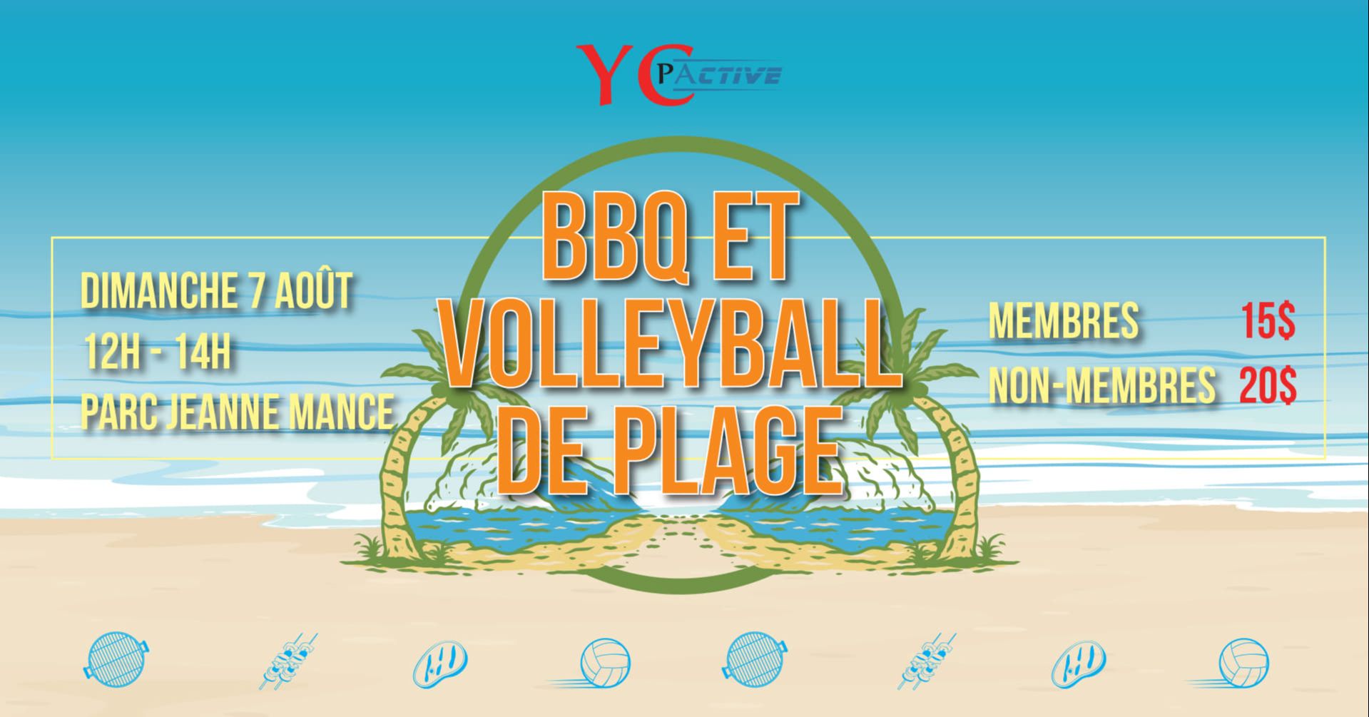 YCPActive BBQ et volleyball de plage