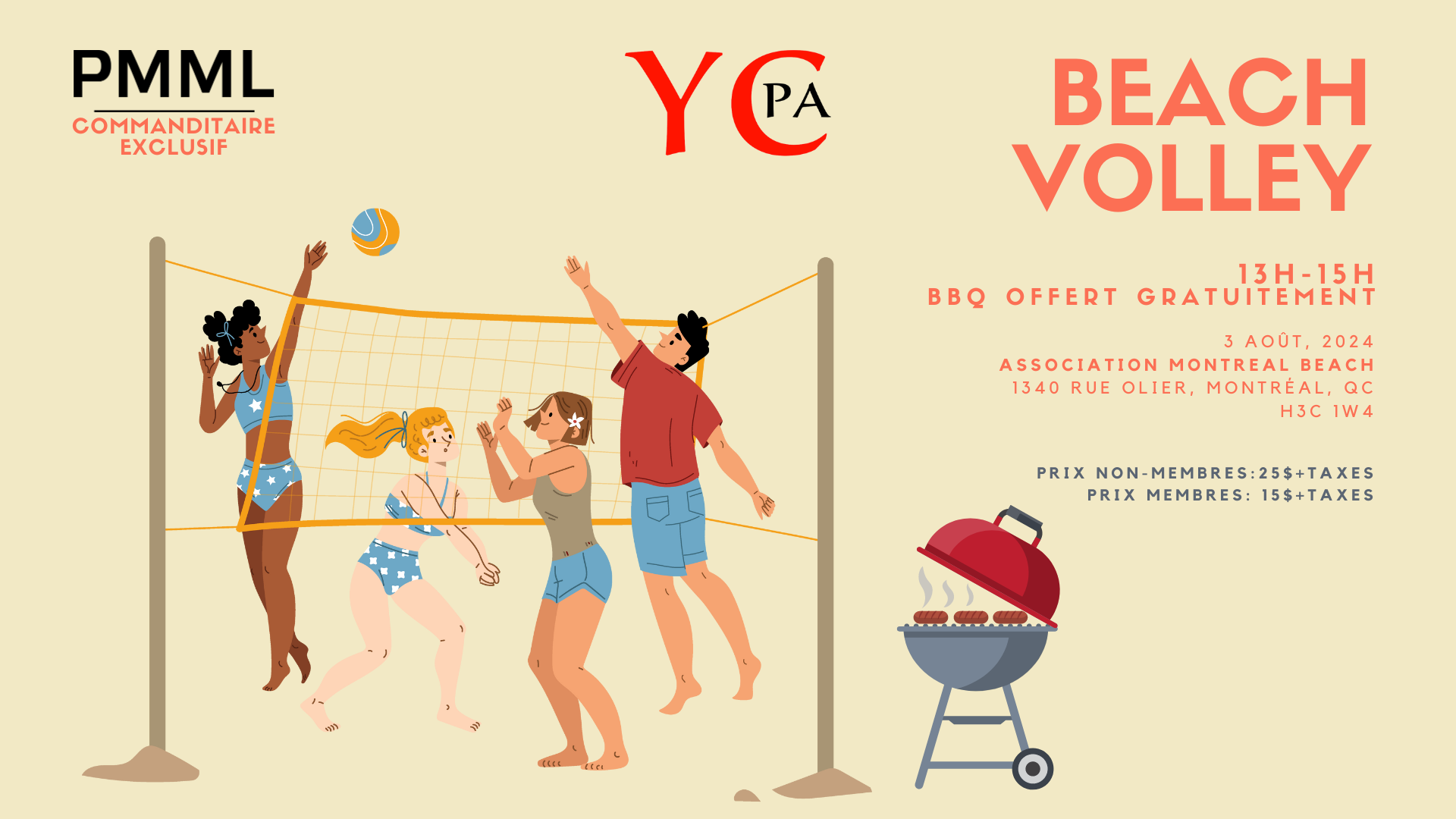 Programme d'été YCPA - Volleyball et BBQ