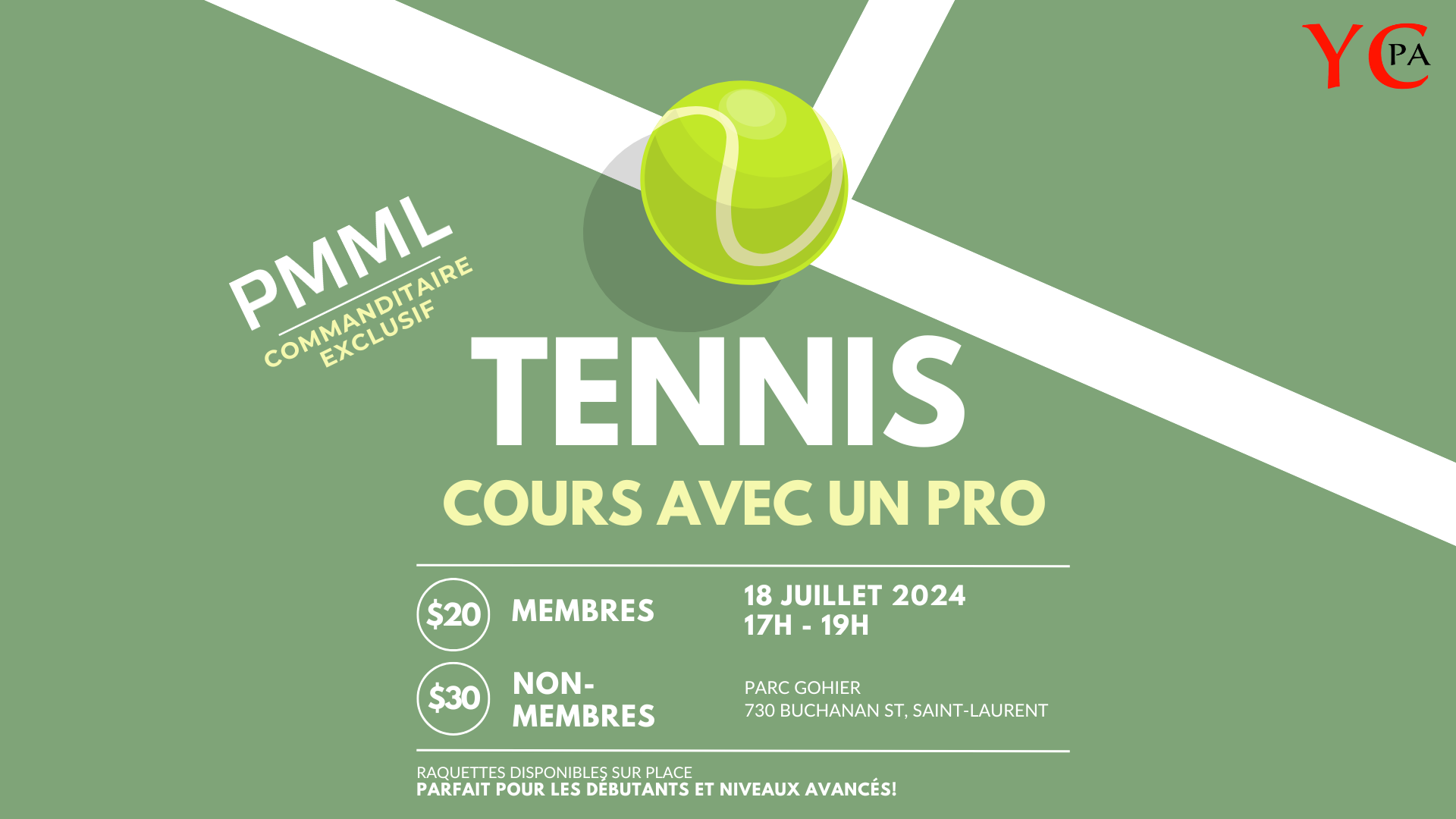 Programme d'été YCPA - Tennis