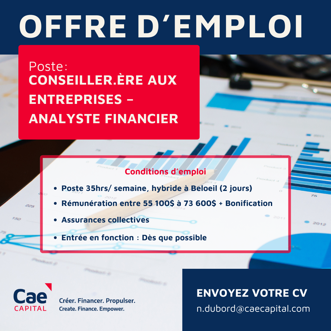 Offre d’emploi CONSEILLER.ÈRE AUX ENTREPRISES - ANALYSTE FINANCIER