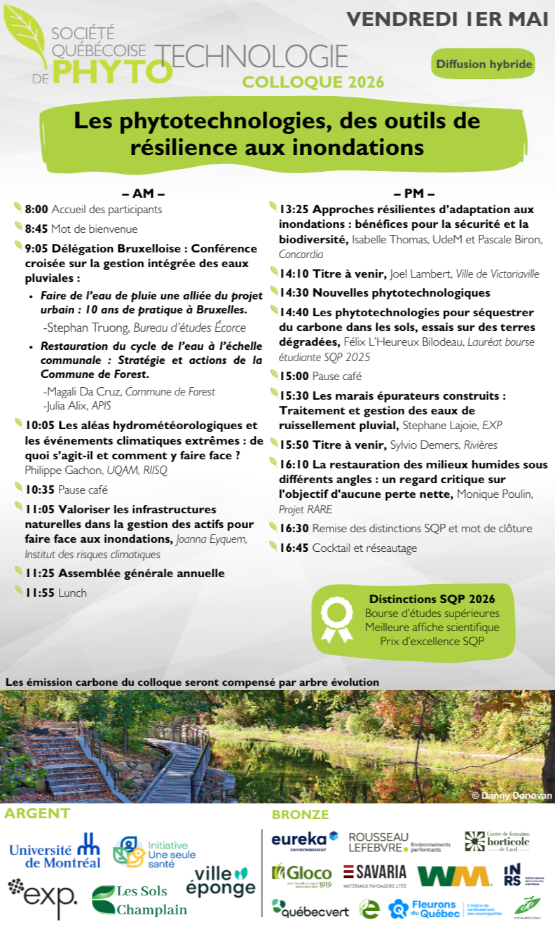Colloque 2026 - Les phytotechnologies, des outils de résilience aux inondations