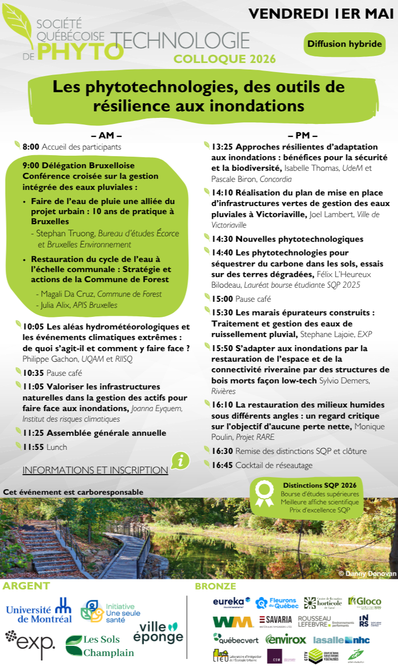 Colloque 2026 - Les phytotechnologies, des outils de résilience aux inondations