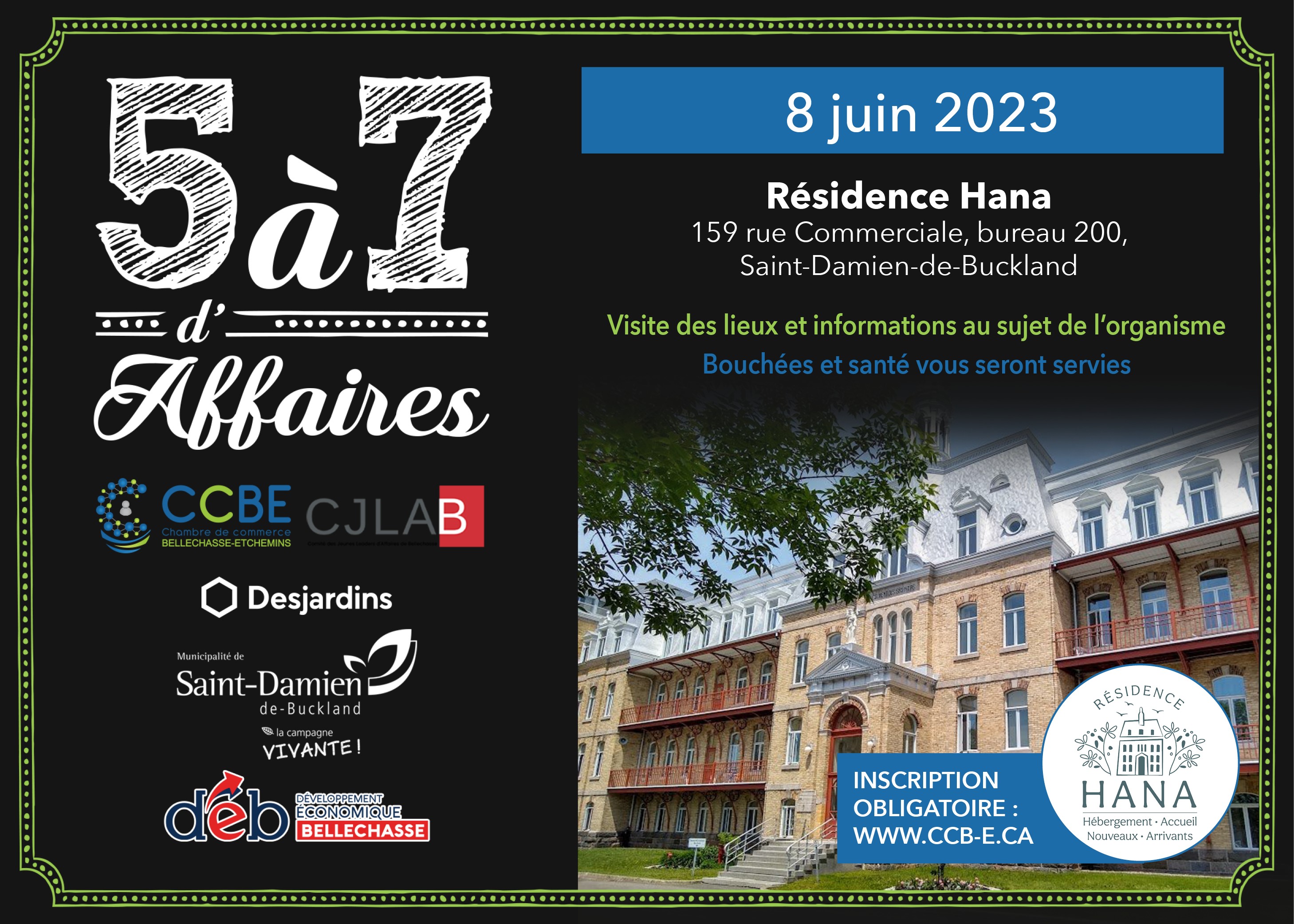5 à 7 d'Affaires - Visite Résidence Hana