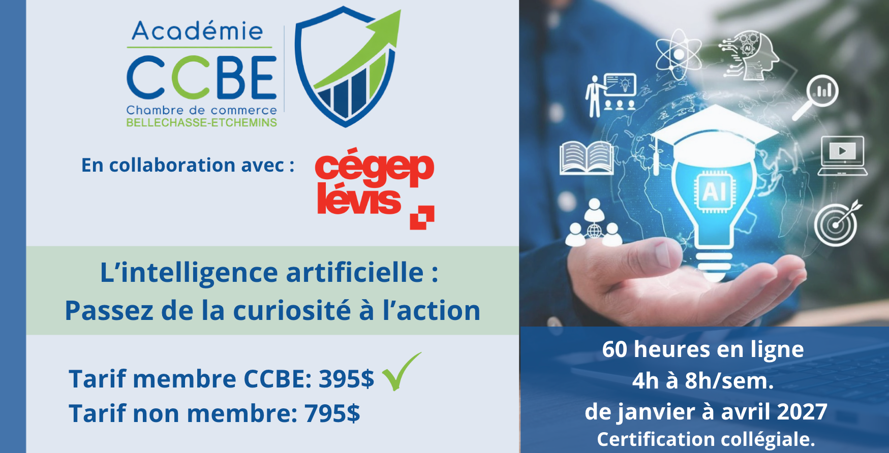 Académie CCBE: Formation IA 60h: L'intelligence artificielle: Passer de la curiosité à l'action.