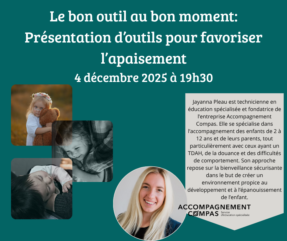 « Le bon outil au bon moment: Présentation d’outils pour favoriser l’apaisement »