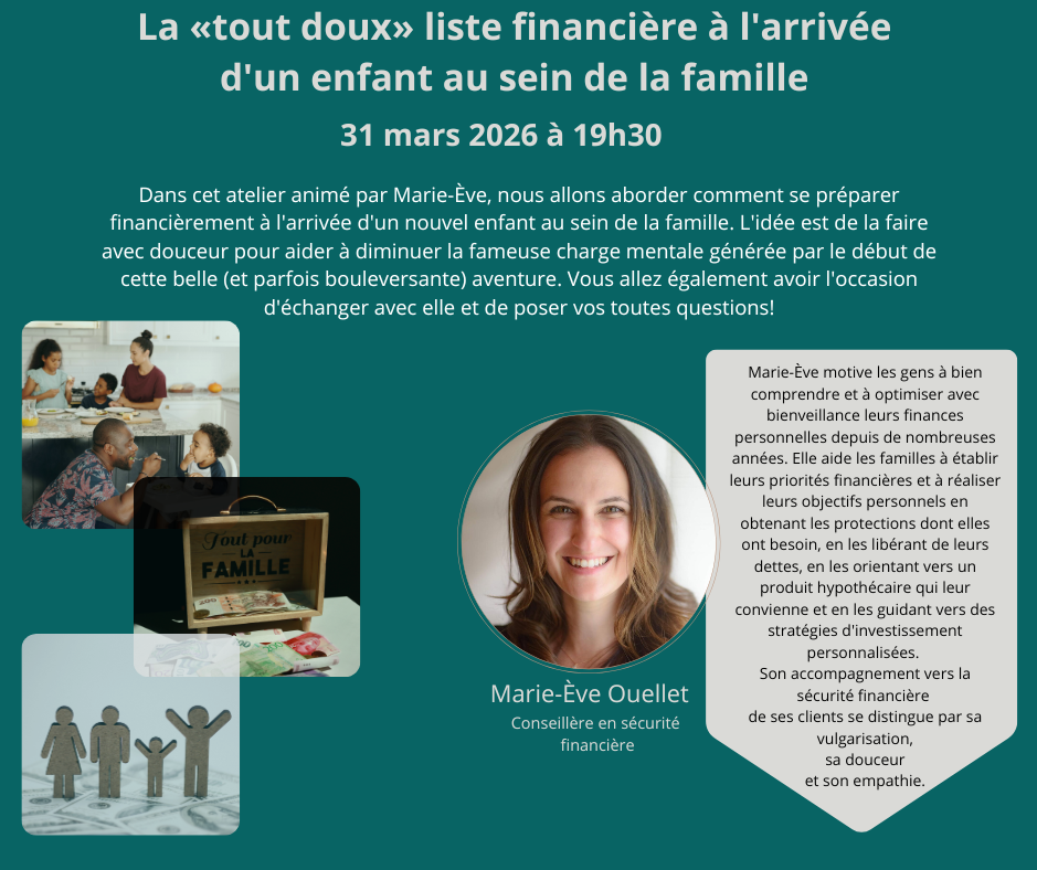 La «tout doux» liste financière à l'arrivée d'un enfant au sein de la famille