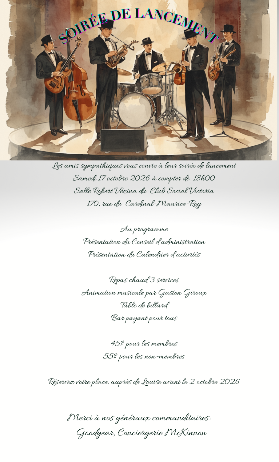 Soirée de lancement